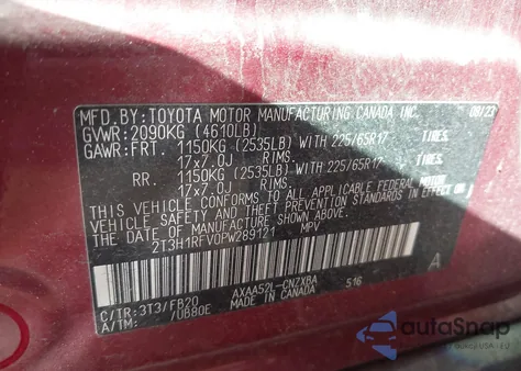 2023 Toyota Rav4 Le from USA, damaged, VIN 2T3H1RFV0PW289121